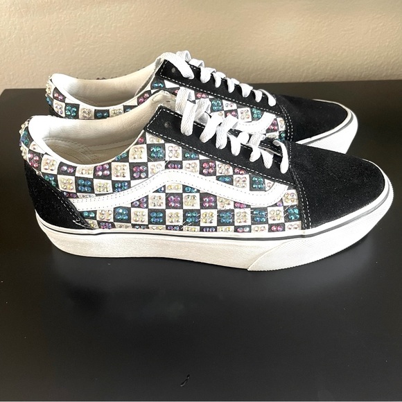 Vans Old Skool Primary Check with Custom Crystals - Picture 4 of 12